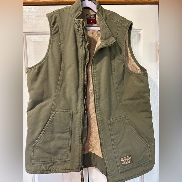 Jackets & Blazers - SCHMIDT Women’s Olive Green Sherpa-Lined Vest